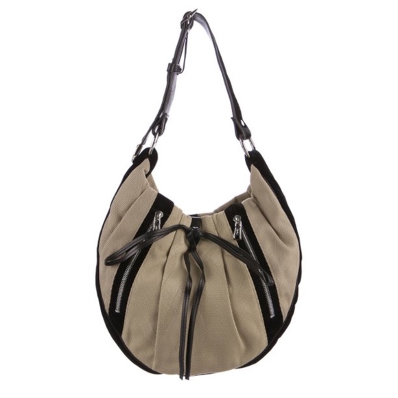 Yves Saint Laurent Handbags - Yves Saint Laurent velvet-trimmed hobo bag
